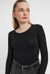 Kadın Body-Siyah Uzun Kol Bisiklet Yaka Basic Body 950-rulem