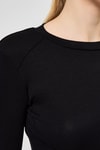 Kadın Body-Siyah Uzun Kollu Bisiklet Yaka Dikiş Detaylı Kadın Body 8223A-rulem