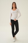 Kadın Body-U Yaka Bluz 952 Beyaz -rulem