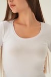 Kadın Body-U Yaka Bluz 952 Beyaz -rulem