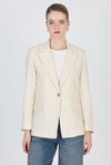 Kadın Ceket-Natural Keten Görünümlü %100 Pamuk Astarlı Blazer Ceket 6023-3-rulem