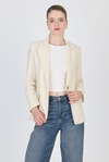 Kadın Ceket-Natural Keten Görünümlü %100 Pamuk Astarlı Blazer Ceket 6023-3-rulem