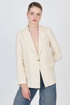 Kadın Ceket-Natural Keten Görünümlü %100 Pamuk Astarlı Blazer Ceket 6023-3-rulem