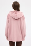 Kadın Ceket-Pembe Peluş Fermuarlı Kapüşonlu Kadın Sweatshirt 3057A-rulem