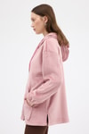 Kadın Ceket-Pembe Peluş Fermuarlı Kapüşonlu Kadın Sweatshirt 3057A-rulem