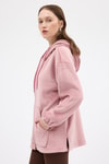 Kadın Ceket-Pembe Peluş Fermuarlı Kapüşonlu Kadın Sweatshirt 3057A-rulem