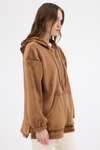 Kadın Ceket-Taba Peluş Fermuarlı Kapüşonlu Kadın Sweatshirt 3057A-rulem