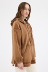 Kadın Ceket-Taba Peluş Fermuarlı Kapüşonlu Kadın Sweatshirt 3057A-rulem
