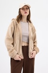 Kadın Ceket-Vizon Kadın Fermuarlı Kapüşonlu Sweatshirt 3059A-rulem