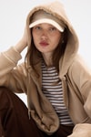 Kadın Ceket-Vizon Kadın Fermuarlı Kapüşonlu Sweatshirt 3059A-rulem