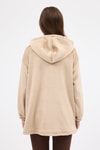 Kadın Ceket-Vizon Peluş Fermuarlı Kapüşonlu Kadın Sweatshirt 3057A-rulem