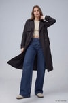 Kadın Dış Giyim-Kadın Trençkot-Çift Düğmeli Oversize Trençkot 277 Siyah-rulem