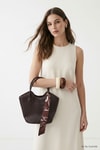 Kadın El Çantası-Fular Detaylı El Çantası 9344 Kahve -rulem