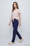 Kadın Ev Giyim-Kadın Pijama Alt-Bel Lastikli Düz Pijama 4559 Laci-rulem