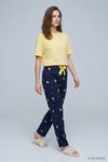 Kadın Ev Giyim-Kadın Pijama Alt-Limon Desen Pijama 4557 Sarı-rulem