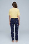 Kadın Ev Giyim-Kadın Pijama Alt-Limon Desen Pijama 4557 Sarı-rulem