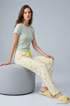 Kadın Ev Giyim-Kadın Pijama Alt-Limon Desen Pijama 4557 Laci-rulem