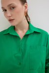 Kadın Gömlek-Benetton Yeşili Tek Cepli Oversize Gömlek 8158A-rulem