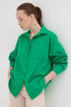 Kadın Gömlek-Benetton Yeşili Tek Cepli Oversize Gömlek 8158A-rulem