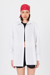 Kadın Gömlek-Beyaz Oversize Basic Uzun Gömlek 4664A-rulem