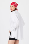 Kadın Gömlek-Beyaz Oversize Basic Uzun Gömlek 4664A-rulem