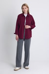 Kadın Gömlek-Bordo Çift Cepli Oversize Uzun Basic Gömlek TCR 6256A-rulem