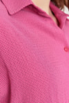 Kadın Gömlek-Çizgi Desenli Gömlek 4636A Pembe -rulem