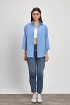 Kadın Gömlek-Mavi Relaxed Fit Rahat Kesim Basic Gömlek - 6621A-rulem