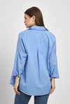 Kadın Gömlek-Mavi Relaxed Fit Rahat Kesim Basic Gömlek - 6621A-rulem