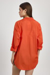 Kadın Gömlek-Orange Çift Cepli Oversize Uzun Basic Gömlek TCR 6256A-rulem