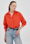 Kadın Gömlek-Orange Tek Cepli Oversize Gömlek 8158A-rulem