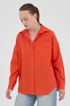 Kadın Gömlek-Orange Tek Cepli Oversize Gömlek 8158A-rulem