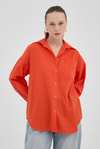 Kadın Gömlek-Orange Tek Cepli Oversize Gömlek 8158A-rulem