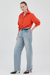 Kadın Gömlek-Orange Tek Cepli Oversize Gömlek 8158A-rulem