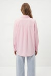 Kadın Gömlek-Pembe Relaxed Fit Rahat Kesim Basic Gömlek - 6621A-rulem
