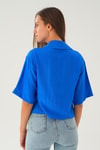 Kadın Gömlek-Saks Oversize Kısa Gömlek 4159A-rulem