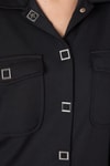 Kadın Gömlek-Siyah Oversize Cepli Kadın Gömlek Ceket 8130A-rulem
