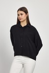 Kadın Gömlek-Siyah Oversize Klasik Gömlek 4316A-rulem