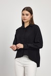 Kadın Gömlek-Siyah Oversize Klasik Gömlek 4316A-rulem