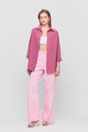 Kadın Gömlek-Violet Relaxed Fit Rahat Kesim Basic Gömlek - 6621A-rulem