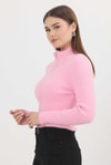 Kadın Hırka-Fermuarlı Kısa Yumoş Hırka 6806 Pembe -rulem
