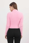 Kadın Hırka-Fermuarlı Kısa Yumoş Hırka 6806 Pembe -rulem
