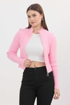 Kadın Hırka-Fermuarlı Kısa Yumoş Hırka 6806 Pembe -rulem