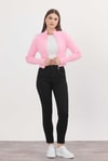 Kadın Hırka-Fermuarlı Kısa Yumoş Hırka 6806 Pembe -rulem