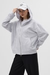 Kadın Hırka-Gri Kapüşonlu Fermuarlı Oversize Kadın Hırka 3116A-rulem