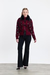 Kadın Hırka-Kürklü Leopar Hırka 22289 Bordo -rulem