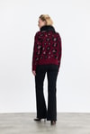 Kadın Hırka-Kürklü Leopar Hırka 22289 Bordo -rulem