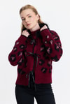 Kadın Hırka-Kürklü Leopar Hırka 22289 Bordo -rulem