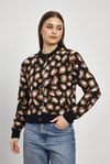 Kadın Hırka-Leopar Detay Triko Hırka 24367 Siyah -rulem