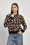Kadın Hırka-Leopar Detay Triko Hırka 24367 Siyah -rulem